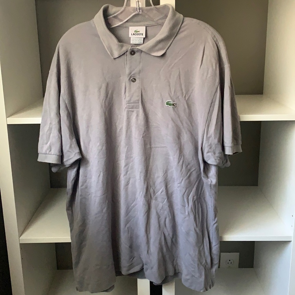 Gray Lacoste polo shirt